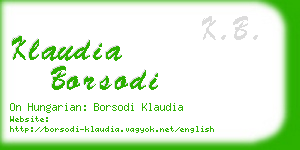 klaudia borsodi business card